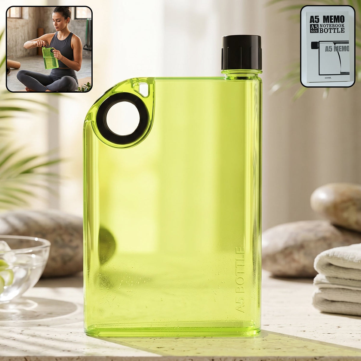 Water Bottle  Slim Portable  Leak-proof For On-the-go Hydration